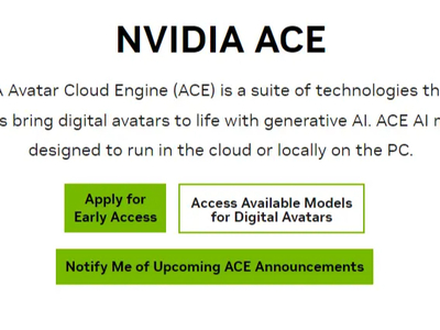 NVIDIA推出NVIDIA ACE服务，与多家厂商合作将AI融入游戏角色